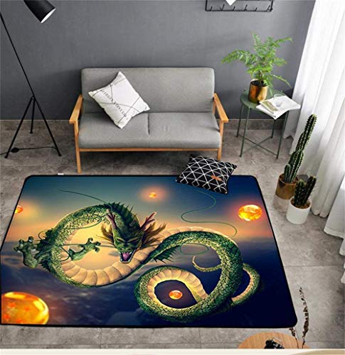 BILIVAN Anime Dragon Ball Z Goku Teppich 3D Rechteck Wohnzimmer Schlafzimmer Bereich Teppiche rutschfeste Yogamatte Babyzimmer Anime Kinder (140 x 200 cm)