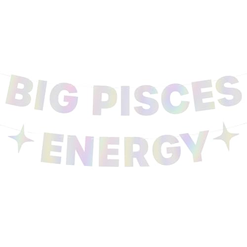 xo, Fetti Big Pisces Energy Geburtstagsparty irisierendes Folienbanner – 152 cm | Sternzeichen, Fische, Horoskop, Astrologie, Geburtstagsparty-Dekoration, Geschenk