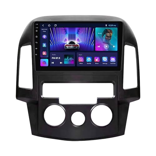 Android 12 Autoradio 9 Zoll Touchscreen Für Hyundai I30 2007-2012 Mit Rückfahrkamera Unterstützt RDS/SWC/HiFi/WiFi/Mit Wireless Carplay Android Auto GPS Navigation Bluetooth 5.0 (Color : A, Size :