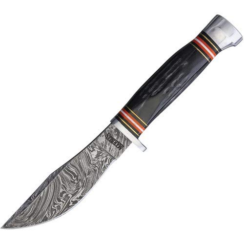 Marbles Fixed Blade Horn Damascus