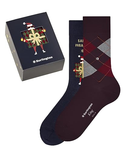 Burlington Herren Socken X-Mas Gift Box Baumwolle gemustert 2 Paar, Mehrfarbig (Sortiment 0010), 40-46