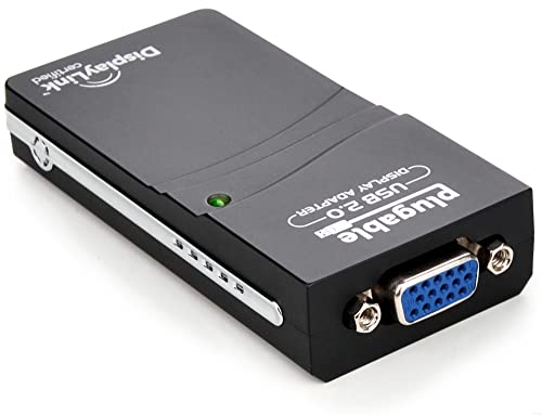 Plugable USB-VGA-165 USB zu VGA Adapter für mehrere Monitore bis zu 1920x1080 / 1600x1200 Auflösung (DisplayLink DL-165 Chipsatz)
