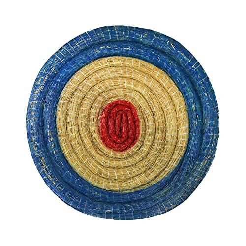 Runde Strohscheibe Deluxe - Ø 80 cm | Dicke: 8 cm | Farbe: blau-rot, Zielscheibe für Pfeil und Bogen, Bogenschießen