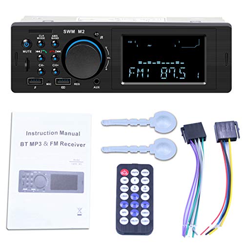 Auto Stereo Bluetooth Digital Media Player, Auto Audio FM Radio mit 2 USB Fast Charge / SD / AUX / MP3 Player unterstützt Freisprecheinrichtung, drahtlose Fernbedienung