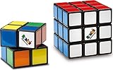 Rubik's Würfel Advanced 3 x 3 Spiel mit bunten Puzzlespieln – Set mit Würfeln 2 x 2 und 3 x 3 cm, originelle Farbabstimmung mit Anleitung – 6064009 – Spielzeug für Kinder ab 8 Jahren, Schwarz