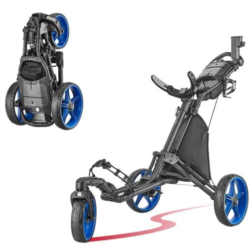CaddyTek Unisex-Erwachsene CaddyLite ONE Drehgelenk V8, Blau Golf Push Cart