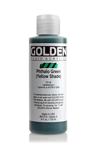 Golden Fluid Acrylics Acrylfarbe, 118 ml, Grün-Geld (Phthalo Green Yellow Shade)