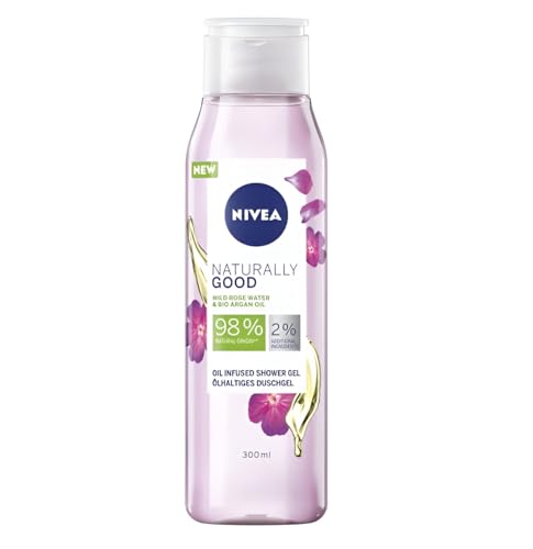 NIVEA Shower Gel 300ML Women Rose Water&Argan Oil (Pack of 4)