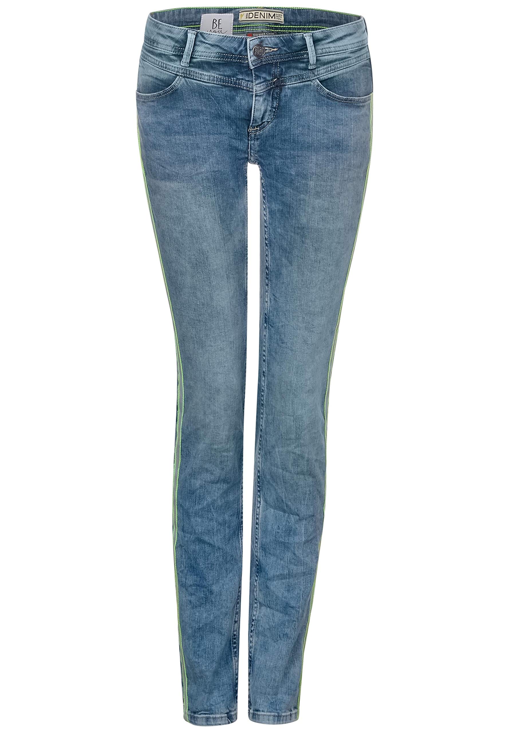 Street One Damen 372803 Jane Casual Fit Slim Jeans, Blau (Mid Blue Soft Green Cast 12187), W30/L30 (Herstellergröße: 30)