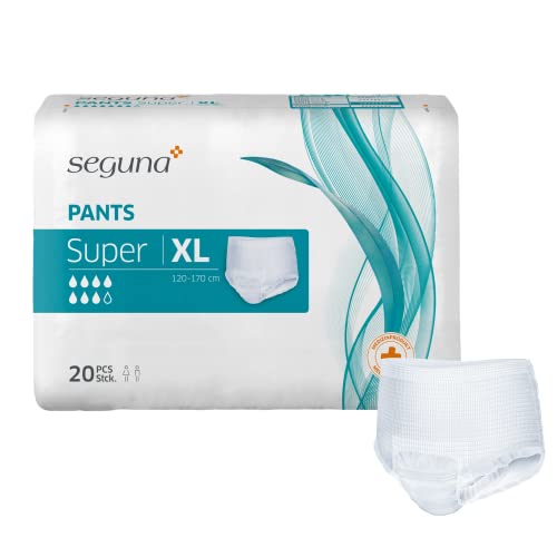 SEGUNA Pants Super, Inkontinenz Pants, Windelhosen für Erwachsene, Frauen, Männer, Inkontinenzhosen bei Blasenschwäche (XL (Sparpaket 4 x 20 Stück))