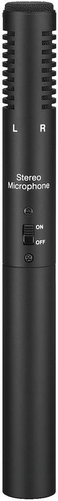 MONACOR ECM-600ST Elektret-Stereo-Mikrofon für den Einsatz mit Videokameras, schwarz