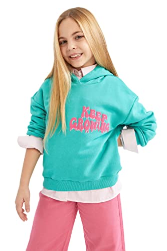 DeFacto Mädchen Z5596a6 Sweatshirt, Grün, 10-11 Jahre EU