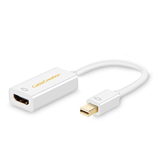 CableCreation 4K Mini DisplayPort auf HDMI Adapter Mini DP (Thunderbolt Port kompatibel) auf HDMI AV HDTV Stecker auf Buchse Adapter für Mac Book Imac, Weiß