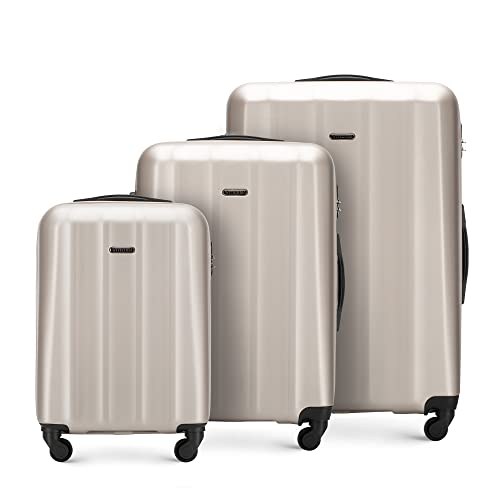 WITTCHEN Koffer – Handgepäck | hartschalen, Material: polycarbonat | hochwertiger und Stabiler | Champagner | 55x37x20 cm
