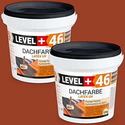 Dachfarbe 3 kg Sockelfarbe Dachlack Dachsanierung flexibler Polymermembran hochdeckend wetterbeständig Ziegelrot RM46