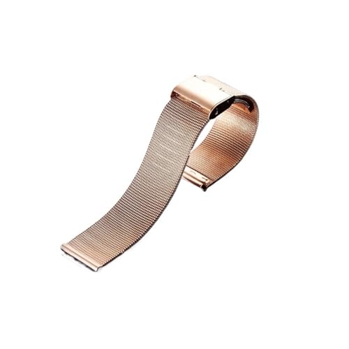 BOLEXA Universelles Milanese-Armband, 8–24 mm, Edelstahl, 20 mm, Ersatzarmband, 22 mm for Smartwatch (Color : Rose gold, Size : 24mm)