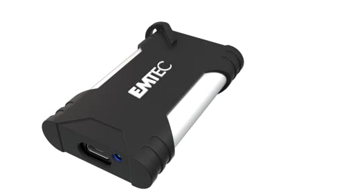 Emtec ECSSD500GX210G – SSD tragbar – 3,2 Gen2 X210G Gaming – Schnittstelle SATA III – Kapazität 500 GB – futuristisches Design – Ultra kompakt – 3D-NAND-Blitz-Technologie – Schwarz/Weiß