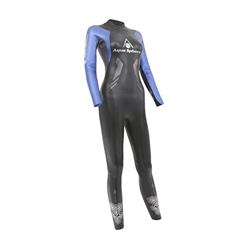 Aqua Sphere Damen Racer Triathlon-Neoprenanzug, schwarz/blau, XS-Height (145-155 cm)