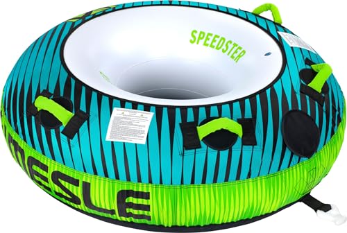 MESLE Tube Speedster 58'', 1 Person, aufblasbarer Wasser-Reifen zum Ziehen, Towable Donut Fun-Tube, für Kinder & Erwachsene, Inflatable Wasser-Ski Schlepp-Ring, für Motor-Boot & Jet-Ski, Farbe:Petrol
