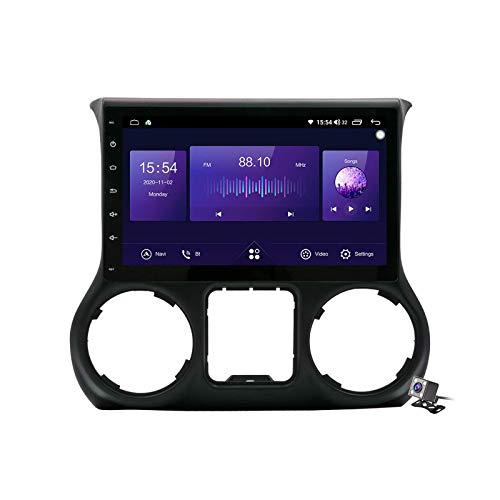 Sat Android 10.0 Autoradio GPS, Radio für Jeep Wrangler 3 JK 2011-2017 Navigation Touchscreen Head Unit MP5 Multimedia Player Videoempfänger mit 4G / 5G WiFi DSP RDS FM Mirrorlink