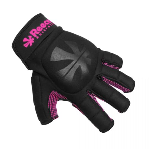 Reece Hockey Handschuh - Kontrollschutzhandschuh - Silikonstollen für Einen Besseren Griff und Einen Vollständigen Schutz - Linkshandschuh - Schwarz - Größe S