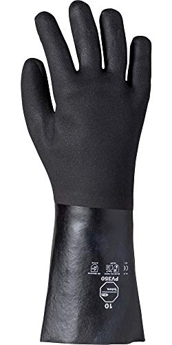 DuPont Tych-Glo-Pv350_10 Schutzhandschuhe, Schwarz, 10 Größe, 12 Stück