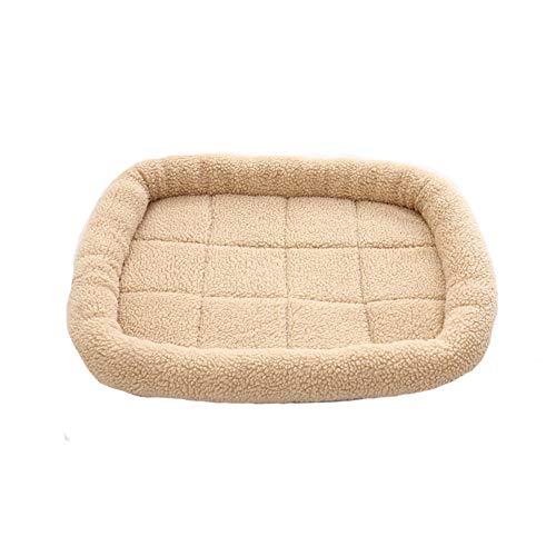 ZXGQF Hundebett Weiche Gemütliche Hundekiste Mat Pad Cover Pet Bett Kissen Waschbar (L/75 * 65cm,Yellow)