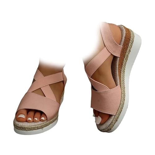 AHYXHY Vianys Women's Comfy Wedge Heel Sandals, Vianys Sandals, Vianys Shoes, Vianys Wedge Sandals (Pink,41)