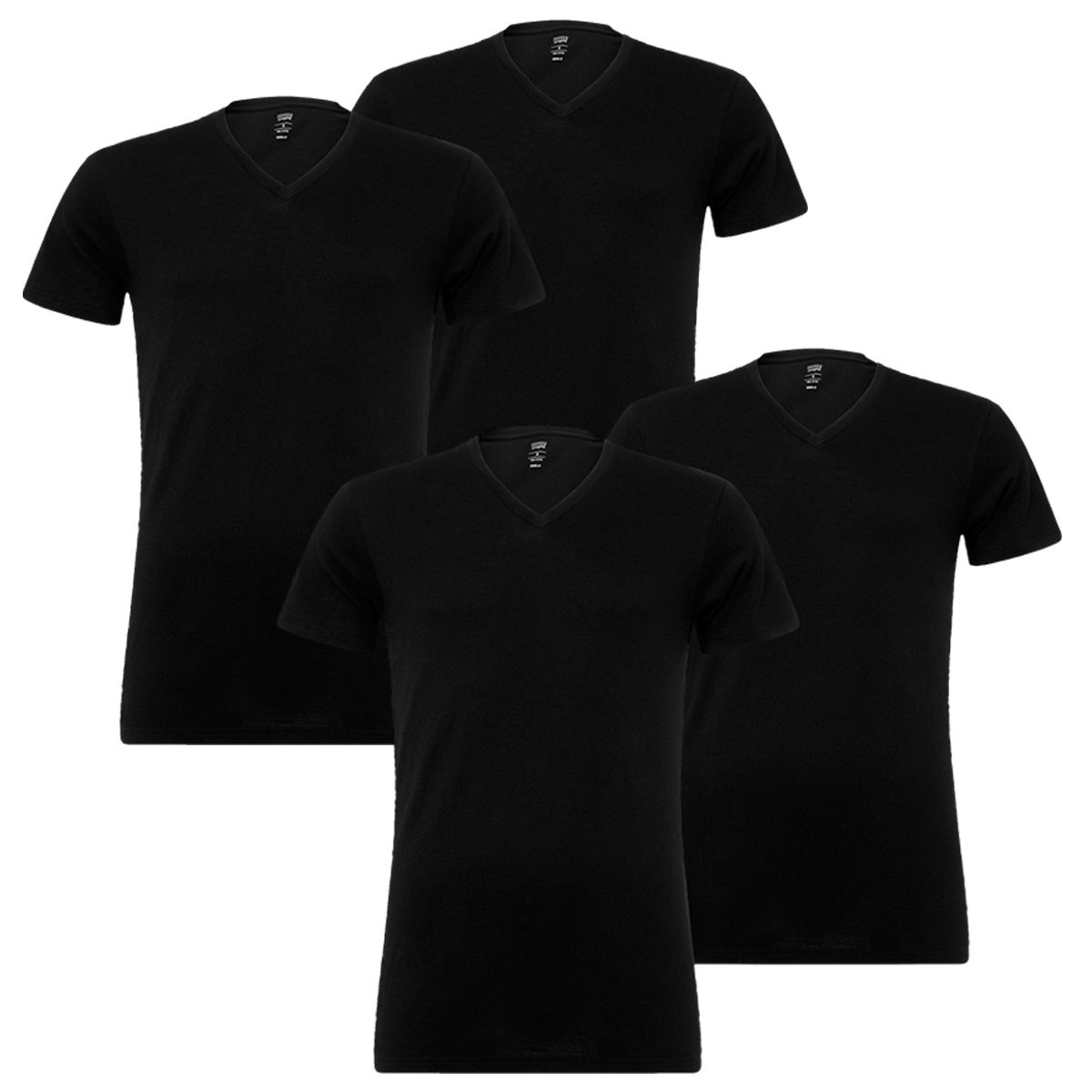 Levi's Herren Levis 200SF V-Neck 2P Unterhemd, Schwarz (Jet Black 884), X-Large (2er Pack)