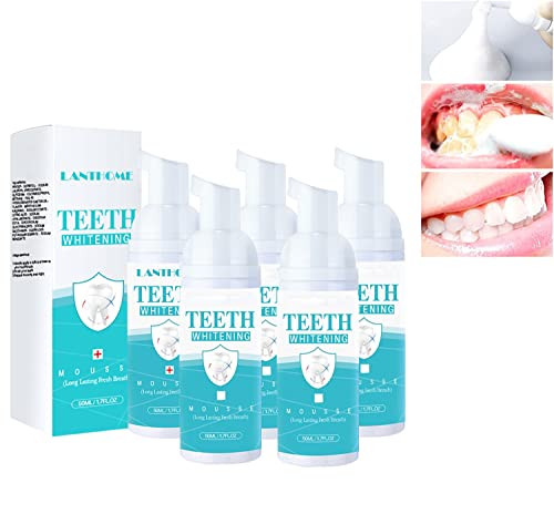 Teethaid Mouthwash, Toothpaste Whitening, Teeth Whitening Foam Toothpaste, Schaumzahncreme, Zahnweißschaum Schaum Zahnpasta, Tiefenreinigungsgummi Zahnreinigungsschaum,50ml (5 Stück)