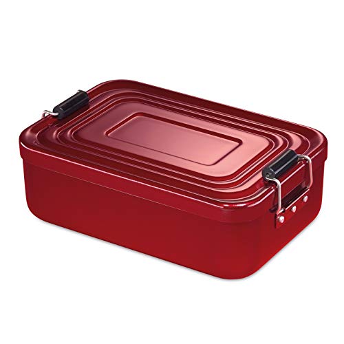 neuetischkultur Lunchbox Aluminium Groß Brotdose to go Rot