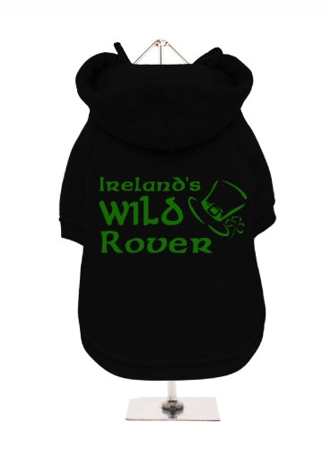 "St. Patrick: Irelands Wild Rover" UrbanPup Hunde Sweatshirt (schwarz/grün)