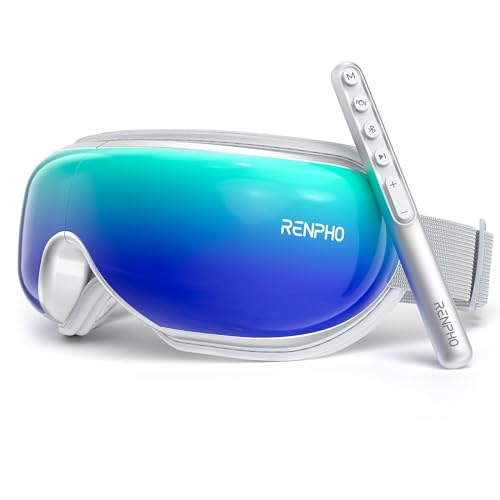 RENPHO Eyeris 1- Augenmassagegerät mit Fernbedienung und Wärmefunktion, Musik über Wireless, Wiederaufladbar, Augentherapie zur Linderung von Augenschmerzen, verbessert trockene Augen ideale geschenke