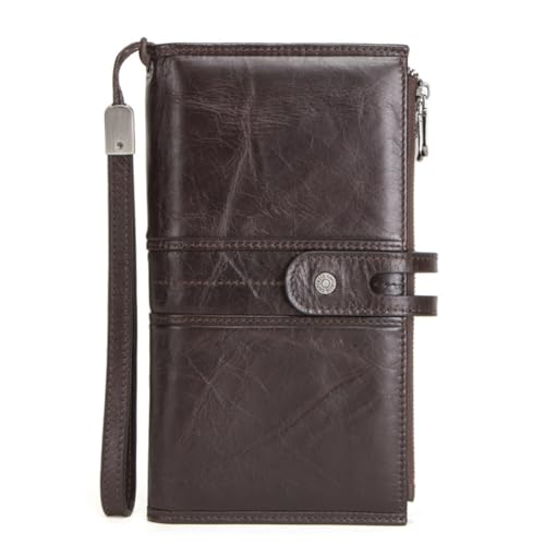 GHQYP Lässige vertikale Brieftasche, modische Herren-Clutch mit Handschlaufe, dreifach gefaltete Schnalle, Clutch für Familie und Freunde
