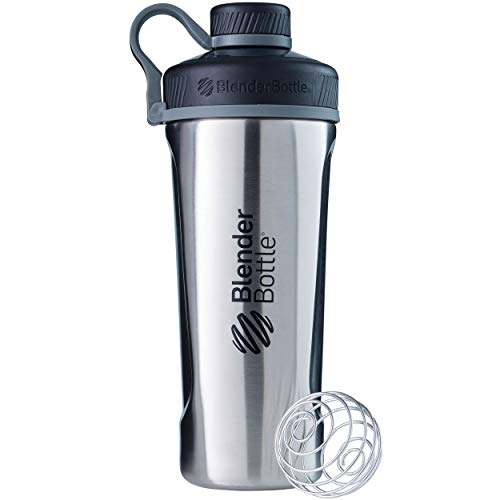 BlenderBottle Radian Edelstahl , Wasserflasche , Protein Shaker, Diät Shaker, Fitness Shaker , BPA frei , mit BlenderBall , Isolierflasche , Doppelwandig - Edelstahl (770ml - skaliert bis 530 ml)