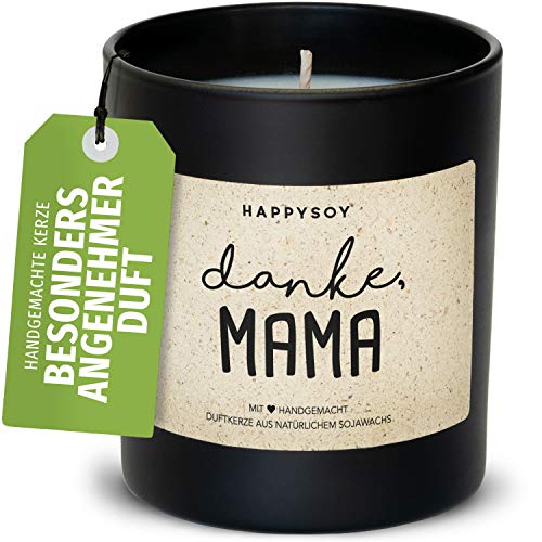 Danke Mama Duftkerze im Glas mit Spruch aus Soja - handgemacht - nachhaltiges kleines persönliches schönes Geschenk für beste Mama - stilvolle Geschenkidee