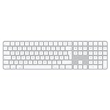 Apple Magic Keyboard mit Touch ID und Ziffernblock: Bluetooth, wiederaufladbar. Kompatibel mit Mac Computern Chip; Deutsch, Weiße Tasten