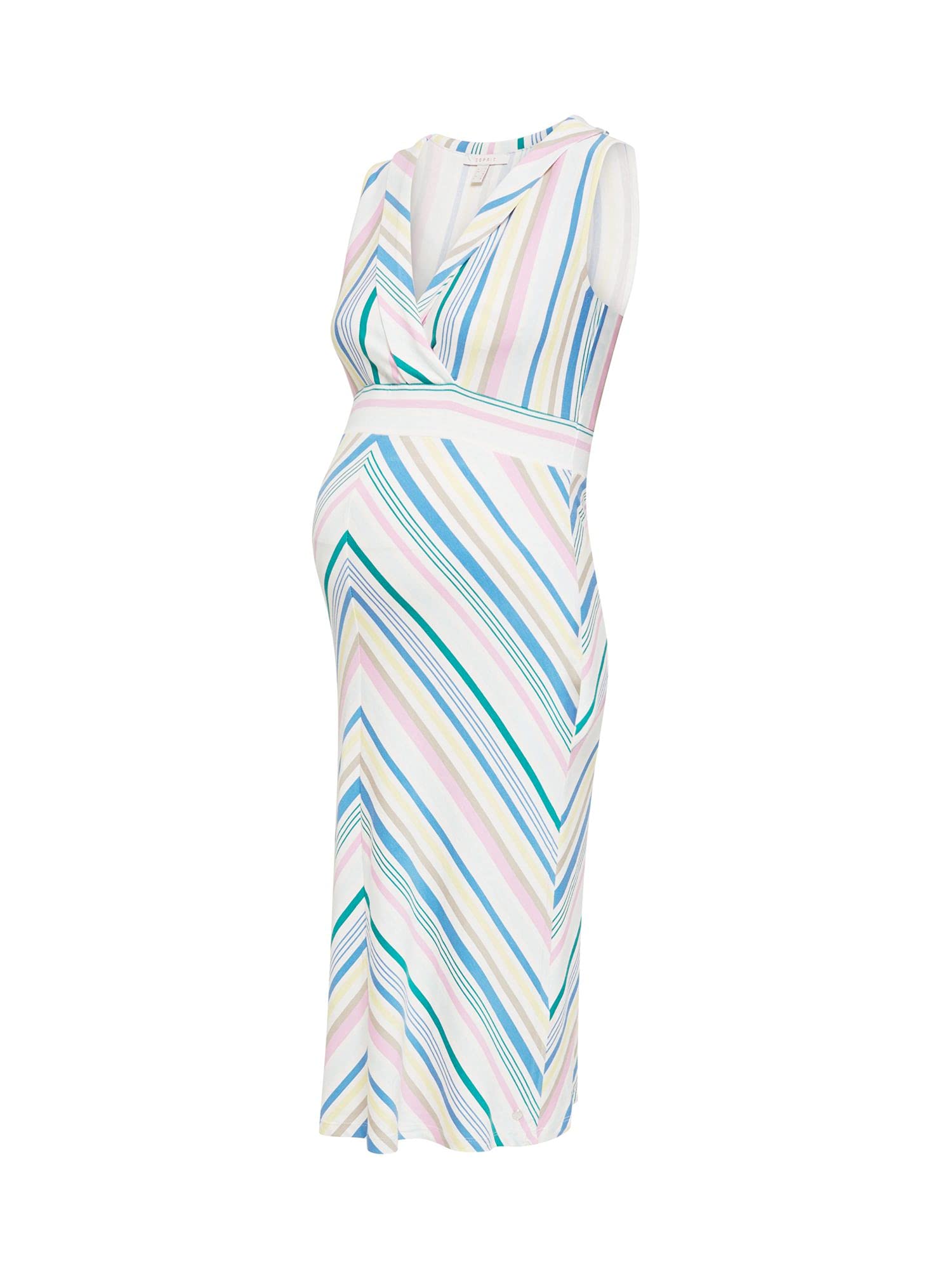 ESPRIT Maternity Damen Dress Sl AOP Kleid, Mehrfarbig (White 100), 36 (Herstellergröße: S)