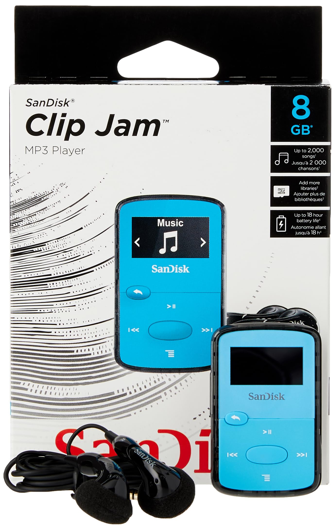 SanDisk Clip Jam 8GB MP3 Player - Blue
