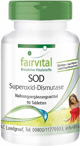 SOD Tabletten - Superoxid-Dismutase - HOCHDOSIERT - 6.000 F.I.P. pro Tagesdosis - 90 Tabletten