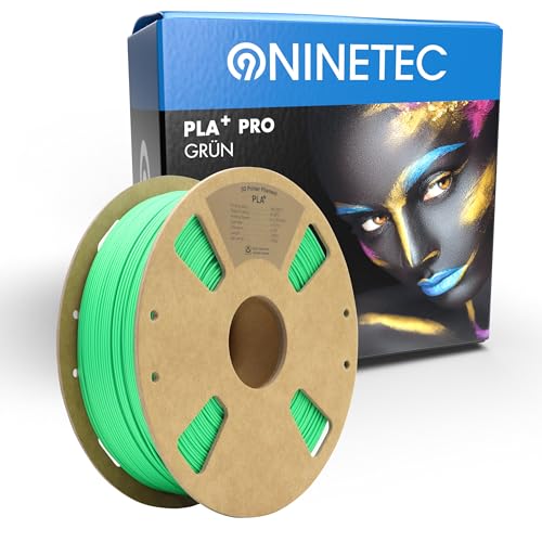 NINETEC BIO PLA+ Filament 1.75mm PLA Plus 3D Drucker Filament 1 kg Spule Maßgenauigkeit +/- 0,03mm PLA+ FDM Druckerverbrauchsmaterial PLA+ Pro Grün