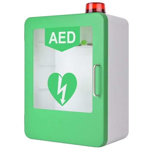 AED-Defibrillator-Aufbewahrungsschrank, wandmontierte Herz-Defibrillations-Alarmbox mit Schlüssel und Alarm, Erste-Hilfe-Koffer, passend for die meisten AED, for Zuhause, Büro, Krankenpflege, Bus