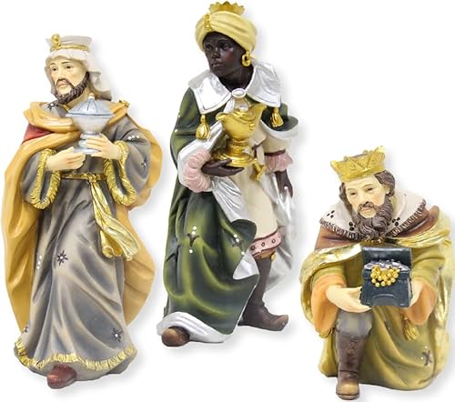 FADEDA 3X Heilige DREI Könige/Höhe:9 cm/handbemalt/detailgetreue Krippen Figuren - Weihnachten Tisch Dekoration Krippe Zubehör
