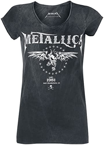 Metallica Biker Frauen T-Shirt schwarz/grau XL 100% Baumwolle Band-Merch, Bands