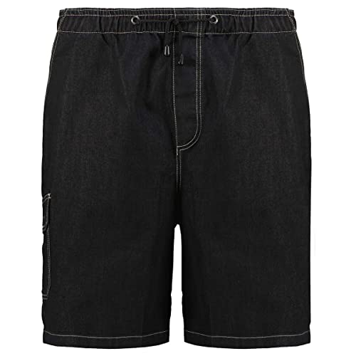 Abraxas Schwarze Jeans Bermuda mit Gummibund Übergröße, XL Größe:12XL