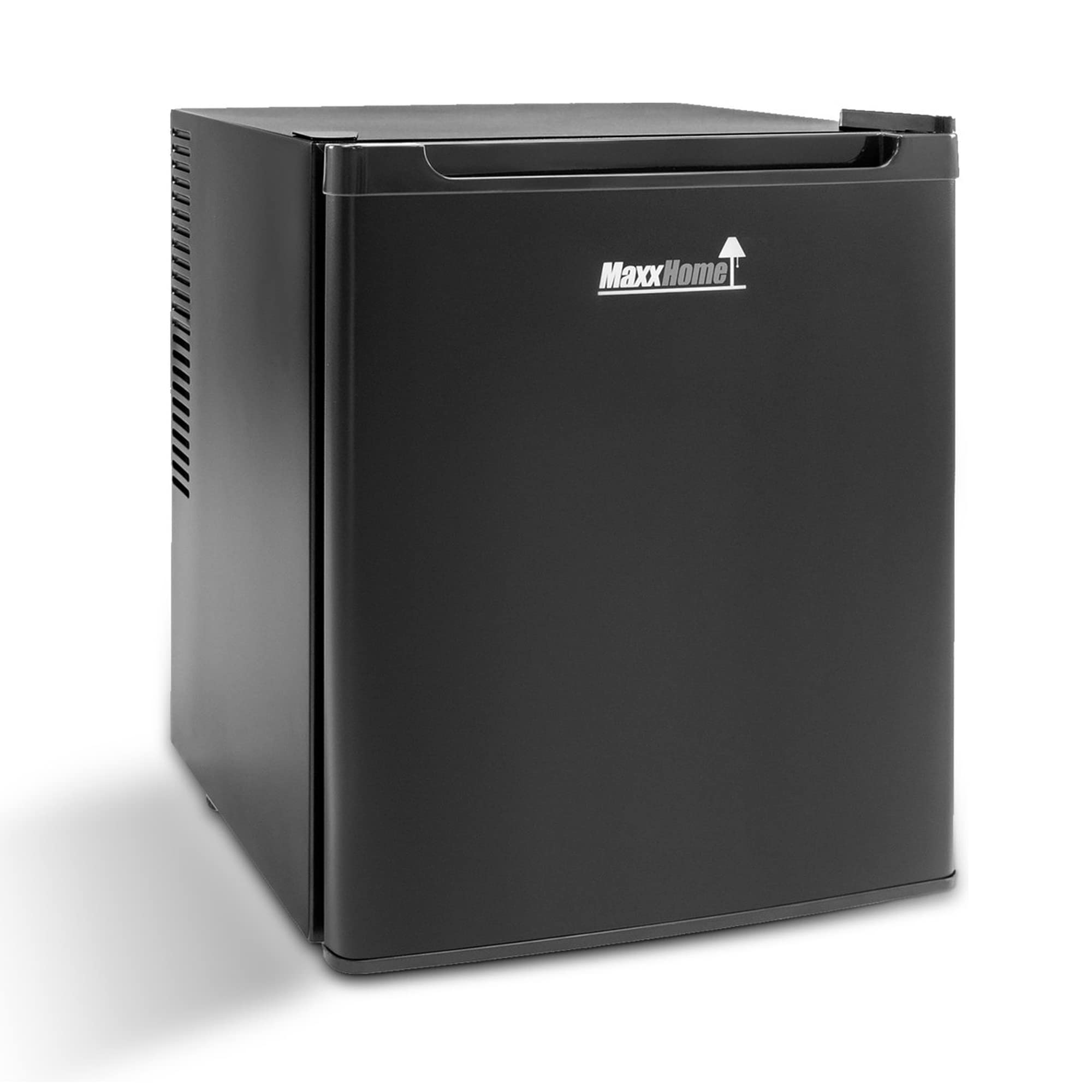 MaxxHome Mini Kühlschrank - Mini Fridge - Minibar Kühlbereich von 5-12° - Kosmetik Kühlschrank Klein - Lautloser Kleiner Kühlschrank - 230V Minikühlschrank mit verstellbarem Regal - 42L - Schwarz