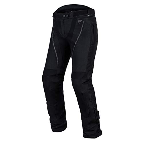 REBELHORN Flux Textile Motorradhose für Frauen Knieschützer L-XTR Membranbelüftung rutschfeste Paneele 2 Taschen Reflektierende Elemente