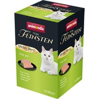 animonda Vom Feinsten Adult Katzenfutter, Nassfutter für ausgewachsene Katzen, mildes Menü, Pute Pur, 6 x 100 g