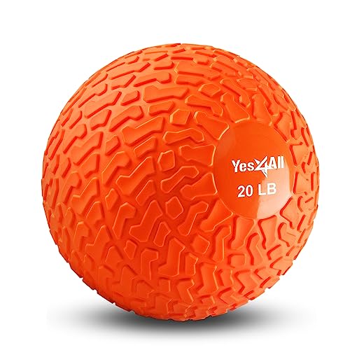 Yes4All Slam Balls (Orange) 9,1 kg für Kraft- und Crossfit-Workout - Slam Medizinball (LG75)