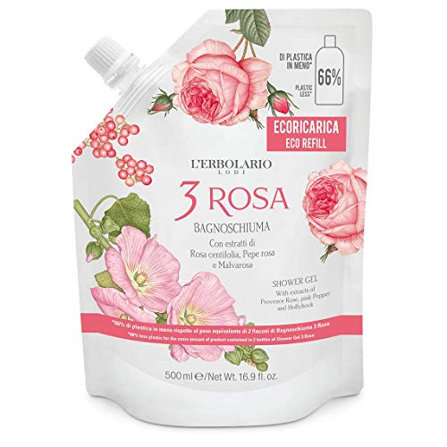 L'Erbolario Richpap Schaumbad 3 Rosa 500 ml 66% Kunststoff in weniger